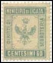 Marca da Bollo del Comune di LICATA su Carta Bianca di dimensioni 20,5 x 25,5 mm
