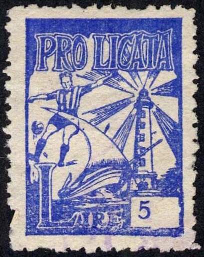 Marca da Bollo del Comune di LICATA su Carta Bianca Sottile di dimensioni 21 x 29 mm