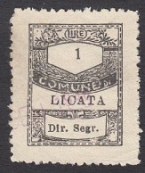 Marca da Bollo del Comune di LICATA su Carta Bianca Sottile di dimensioni 21,5 x 28 mm