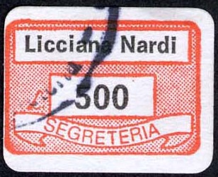 Marca da Bollo del Comune di LICCIANA NARDI su Carta Bianca di dimensioni 19 x 13 mm