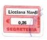 Marca da Bollo del Comune di LICCIANA NARDI su Carta Bianca di dimensioni 19 x 14 mm