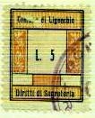 Marca da Bollo del Comune di LIGONCHIO su Carta Bianca di dimensioni 20 x 25 mm