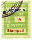Marca da Bollo del Comune di LIGONCHIO su Carta Bianca di dimensioni 18,5 x 25 mm