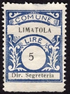 Marca da Bollo del Comune di LIMATOLA su Carta Bianca Sottile di dimensioni 22,5 x 29 mm