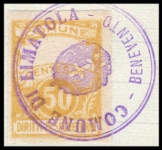 Marca da Bollo del Comune di LIMATOLA su Carta Bianca Sottile di dimensioni 22,5 x 29 mm