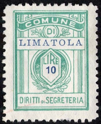 Marca da Bollo del Comune di LIMATOLA su Carta Bianca di dimensioni 21 x 27,5 mm