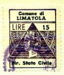 Marca da Bollo del Comune di LIMATOLA su Carta Bianca di dimensioni 22 x 28 mm