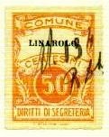 Marca da Bollo del Comune di LINAROLO su Carta Bianca di dimensioni 22 x 30 mm