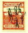 Marca da Bollo del Comune di LINAROLO su Carta Bianca di dimensioni 22,5 x 29 mm