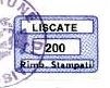 Marca da Bollo del Comune di LISCATE su Carta Bianca di dimensioni 18,5 x 12,5 mm