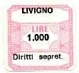 Marca da Bollo del Comune di LIVIGNO su Carta Bianca di dimensioni 22 x 22 mm