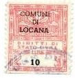 Marca da Bollo del Comune di LOCANA su di dimensioni 21 x 24,5 mm