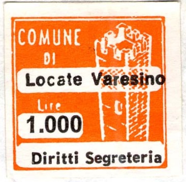Marca da Bollo del Comune di LOCATE VARESINO su Carta Bianca di dimensioni 20 x 20 mm