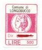 Marca da Bollo del Comune di LONGOBUCCO su di dimensioni 15,5 x 20 mm