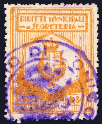 Marca da Bollo del Comune di LONIGO su Carta Bianca Sottile di dimensioni 23 X 30 mm