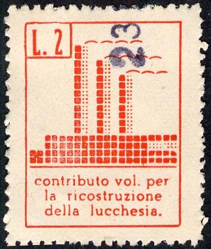 Marca da Bollo del Comune di LUCCA su Carta Bianca di dimensioni 23 x 31 mm