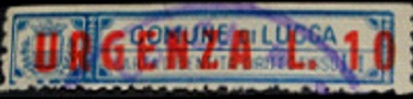 Marca da Bollo del Comune di LUCCA su Carta Bianca di dimensioni 45 x 12 mm