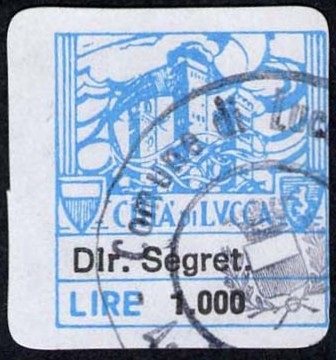 Marca da Bollo del Comune di LUCCA su Carta Bianca di dimensioni 19 x 21 mm