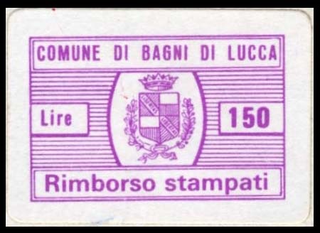 Marca da Bollo del Comune di LUCCA su Carta Bianca di dimensioni mm