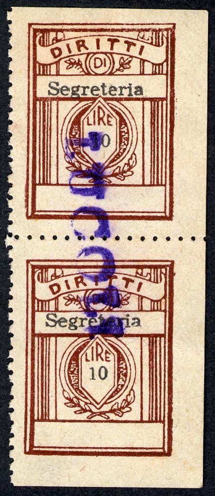 Marca da Bollo del Comune di LUCOLI su Carta Bianca di dimensioni 21,5 x 28,5 mm