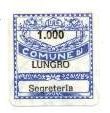 Marca da Bollo del Comune di LUNGRO su Carta Bianca di dimensioni 19 x 21 mm