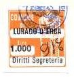 Marca da Bollo del Comune di LURAGO D´ERBA su Carta Bianca di dimensioni 20 x 20 mm