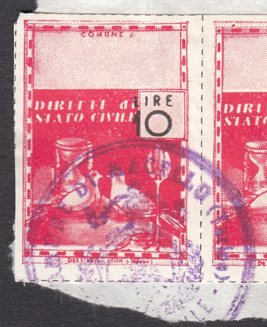 Marca da Bollo del Comune di MACELLO su Carta Bianca di dimensioni 30 x 21 mm