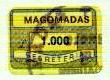 Marca da Bollo del Comune di MAGOMADAS su Carta Bianca di dimensioni 20 x 14 mm