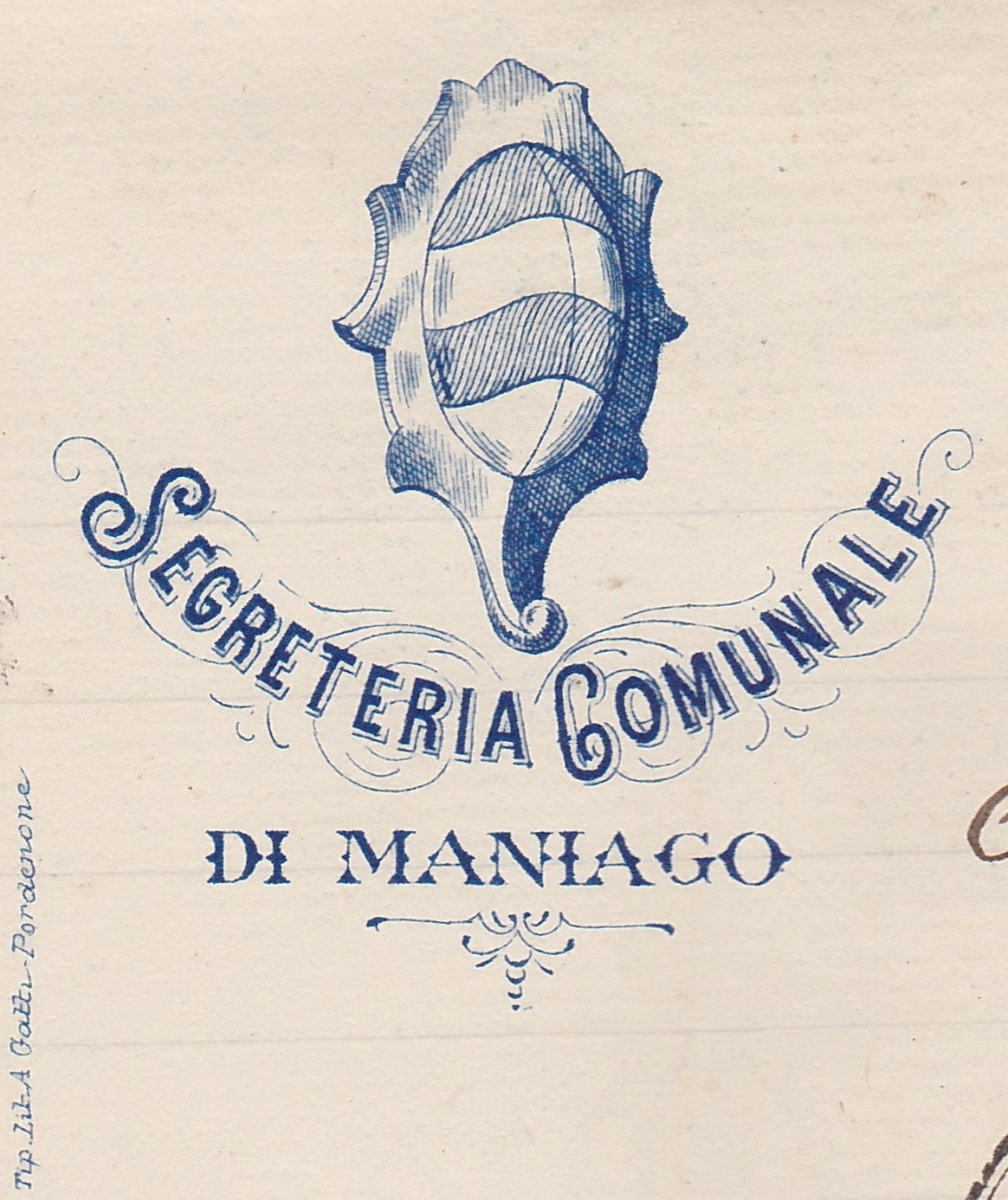 Marca da Bollo del Comune di MANIAGO su di dimensioni mm