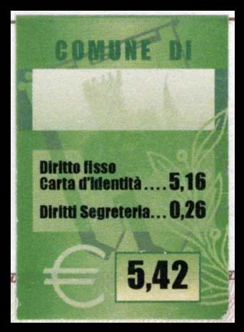 Marca da Bollo del Comune di MARANO TICINO su Carta Bianca di dimensioni 24 x 34 mm