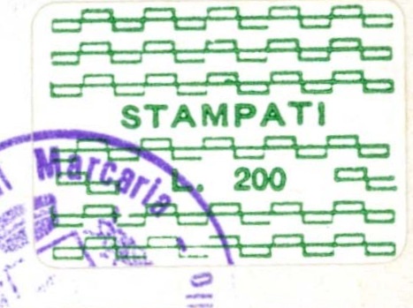 Marca da Bollo del Comune di MARCARIA su Carta Bianca di dimensioni 20 x 14 mm