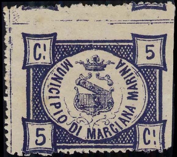 Marca da Bollo del Comune di MARCIANA MARINA su Carta Bianca di dimensioni 33 x 28 mm