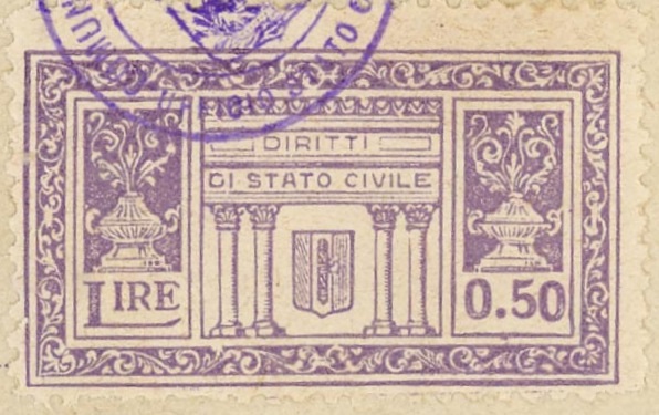 Marca da Bollo del Comune di MARGHERITA DI SAVOIA su Carta Bianca di dimensioni mm