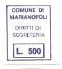 Marca da Bollo del Comune di MARIANOPOLI su Carta Bianca di dimensioni 15 x 19 mm