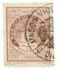 Marca da Bollo del Comune di MASON VICENTINO su Carta Bianca Sittile di dimensioni 22 x 29,5 mm