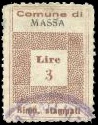 Marca da Bollo del Comune di MASSA su Carta Bianca di dimensioni 19,5 x 28,5 mm