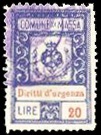 Marca da Bollo del Comune di MASSA su Carta Bianca di dimensioni 20 x 29 mm