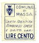 Marca da Bollo del Comune di MASSA su Carta Bianca di dimensioni 25 x 30 mm