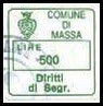 Marca da Bollo del Comune di MASSA su Carta Bianca di dimensioni 20 x 20 mm
