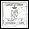 Marca da Bollo del Comune di MASSA su Carta Bianca di dimensioni 19,5 x 19,5 mm