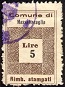 Marca da Bollo del Comune di MASSA FISCAGLIA su Carta Bianca di dimensioni 19 ,5 x 28,5 mm