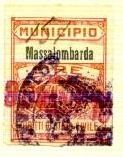 Marca da Bollo del Comune di MASSA LOMBARDA su Carta Bianca di dimensioni 22 x 29,5 mm