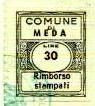 Marca da Bollo del Comune di MEDA su Carta Bianca di dimensioni 17 x 21 mm