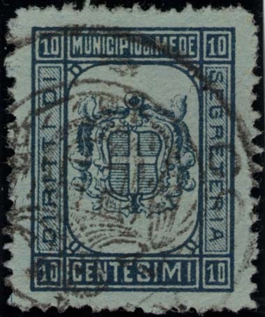 Marca da Bollo del Comune di MEDE su Carta Bianca Sittile di dimensioni 20 x 26 mm