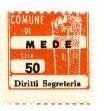 Marca da Bollo del Comune di MEDE su Carta Bianca di dimensioni 20 x 20 mm
