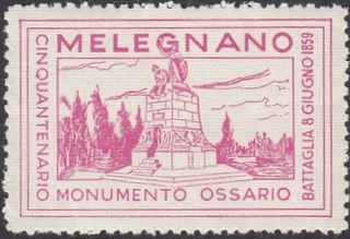 Marca da Bollo del Comune di MELEGNANO su Carta Bianca di dimensioni 42 x 26 mm