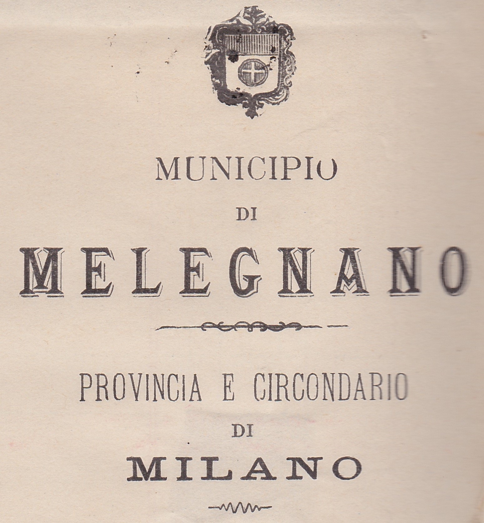 Marca da Bollo del Comune di MELEGNANO su di dimensioni mm
