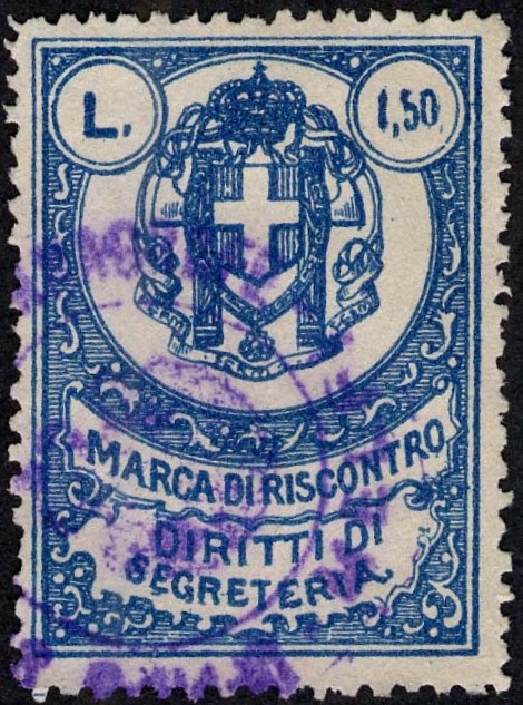 Marca da Bollo del Comune di MELFI su Carta Bianca di dimensioni 22,5 x 33,5 mm