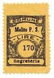 Marca da Bollo del Comune di MELITO DI PORTO SALVO su Carta arancio giallo di dimensioni 19 x 25 mm