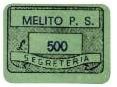 Marca da Bollo del Comune di MELITO DI PORTO SALVO su Carta Verde di dimensioni 24 x 16,5 mm